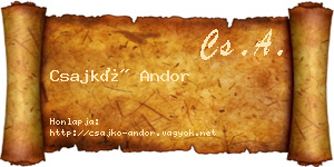 Csajkó Andor névjegykártya