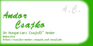 andor csajko business card